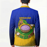 Kosrae Fafa Culinary Heritage Blazer Kosraean Gold Taro Tradition Illustration With Coconut Leaves