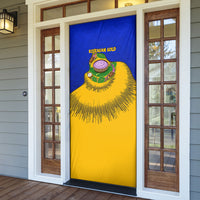Kosrae Fafa Culinary Heritage Door Cover Kosraean Gold Taro Tradition Illustration With Coconut Leaves