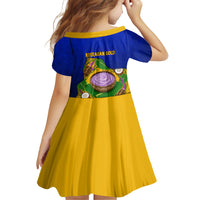 Kosrae Fafa Culinary Heritage Family Matching Long Sleeve Bodycon Dress and Hawaiian Shirt Kosraean Gold Taro Tradition Illustration With Coconut Leaves