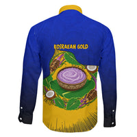 Kosrae Fafa Culinary Heritage Family Matching Mermaid Dress and Hawaiian Shirt Kosraean Gold Taro Tradition Illustration With Coconut Leaves