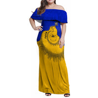 Kosrae Fafa Culinary Heritage Family Matching Off Shoulder Maxi Dress and Hawaiian Shirt Kosraean Gold Taro Tradition Illustration With Coconut Leaves