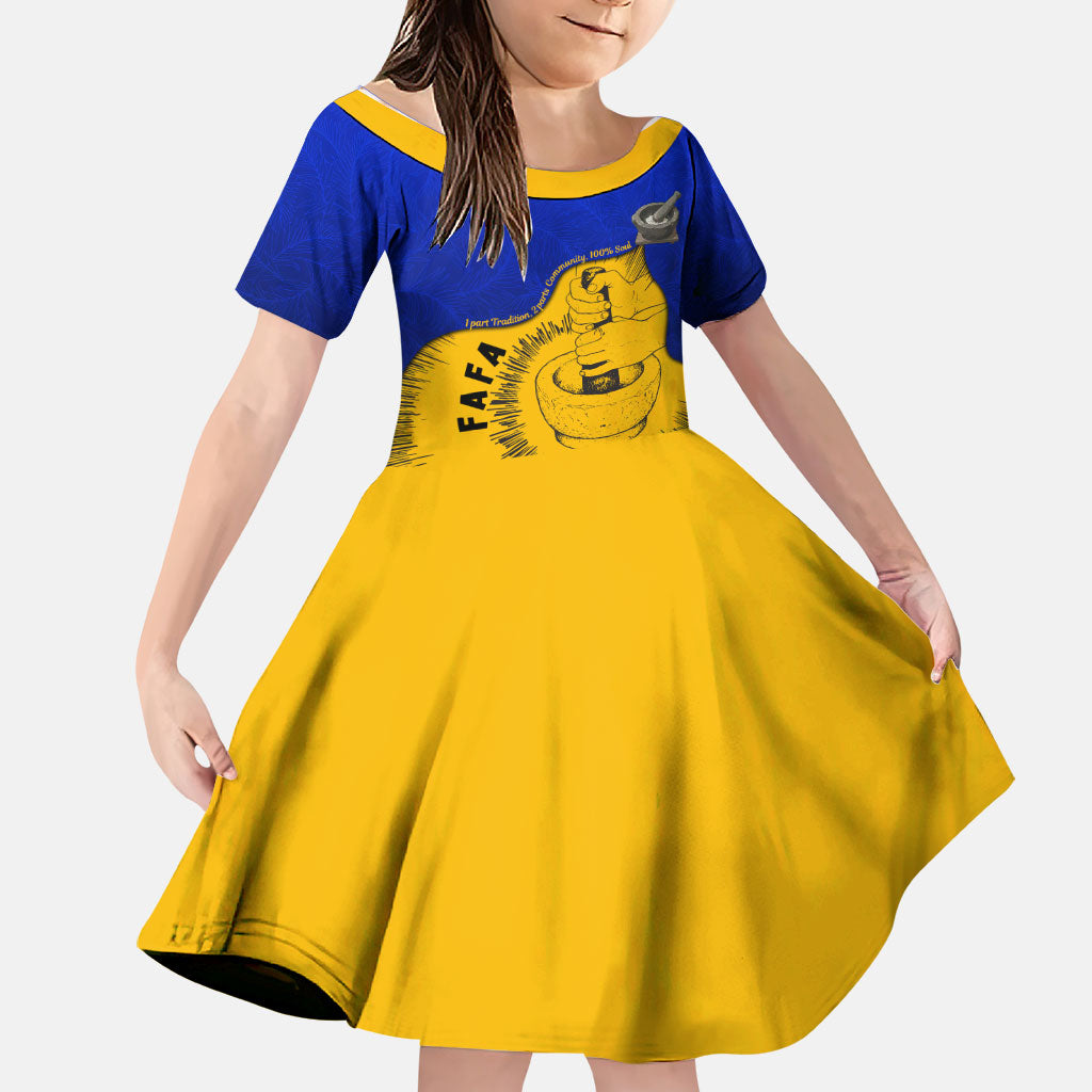 Kosrae Fafa Culinary Heritage Family Matching Short Sleeve Bodycon Dress and Hawaiian Shirt Kosraean Gold Taro Tradition Illustration With Coconut Leaves