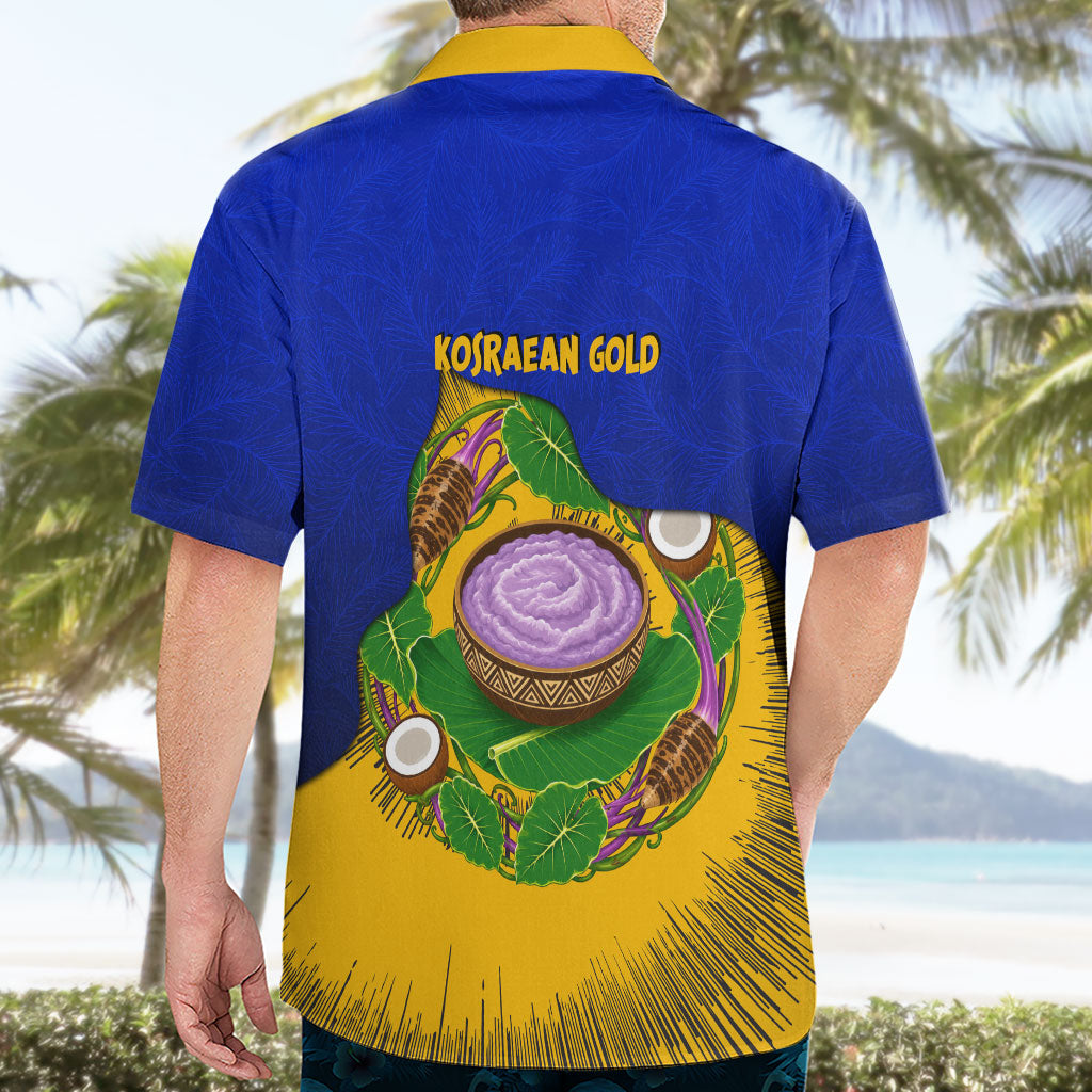 Kosrae Fafa Culinary Heritage Hawaiian Shirt Kosraean Gold Taro Tradition Illustration With Coconut Leaves