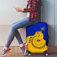 Kosrae Fafa Culinary Heritage Luggage Cover Kosraean Gold Taro Tradition Illustration With Coconut Leaves