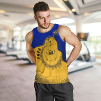 Kosrae Fafa Culinary Heritage Men Tank Top Kosraean Gold Taro Tradition Illustration With Coconut Leaves