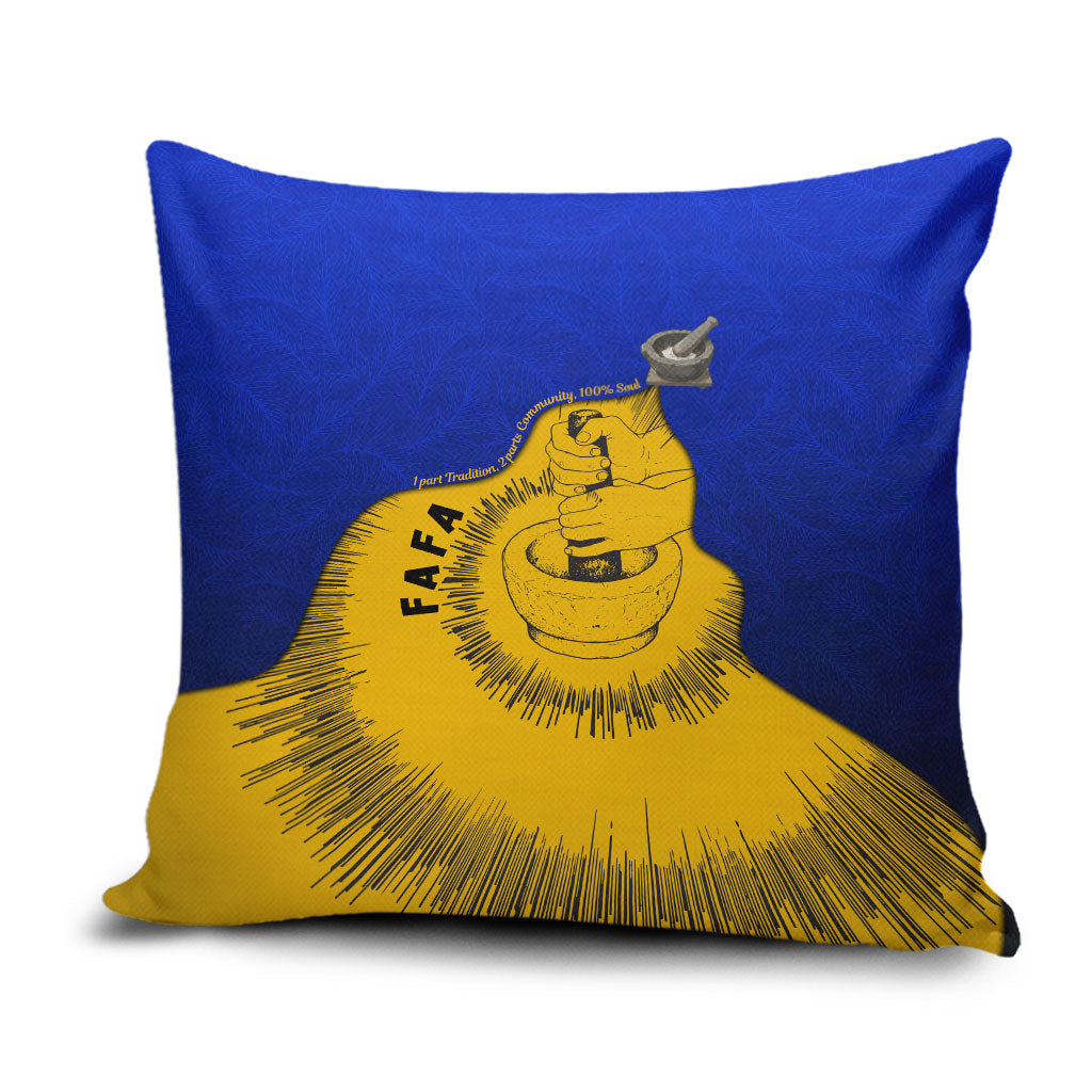 Kosrae Fafa Culinary Heritage Pillow Cover Kosraean Gold Taro Tradition Illustration With Coconut Leaves