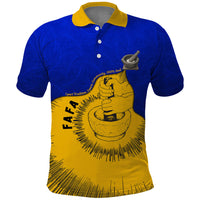 Kosrae Fafa Culinary Heritage Polo Shirt Kosraean Gold Taro Tradition Illustration With Coconut Leaves