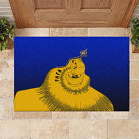 Kosrae Fafa Culinary Heritage Rubber Doormat Kosraean Gold Taro Tradition Illustration With Coconut Leaves