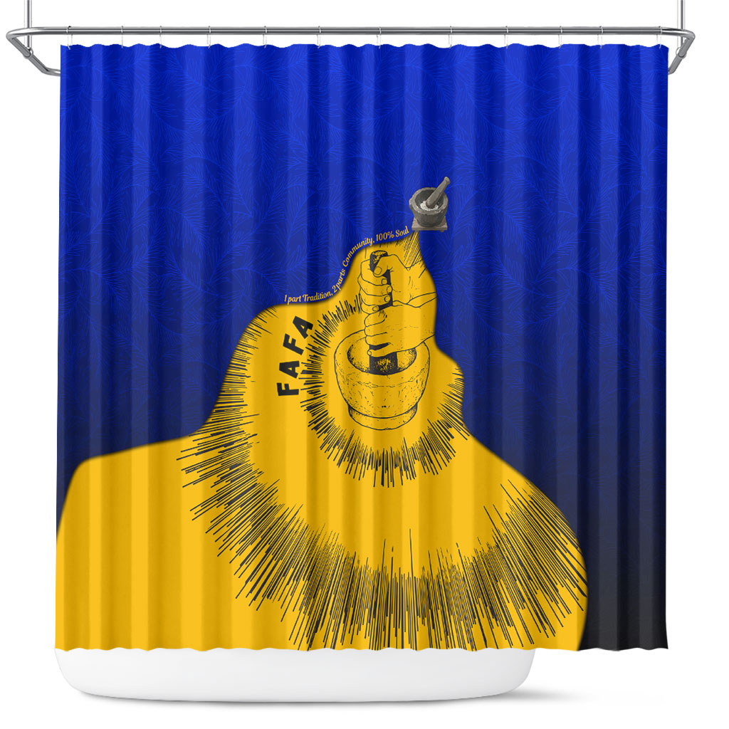 Kosrae Fafa Culinary Heritage Shower Curtain Kosraean Gold Taro Tradition Illustration With Coconut Leaves