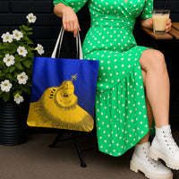 Kosrae Fafa Culinary Heritage Tote Bag Kosraean Gold Taro Tradition Illustration With Coconut Leaves