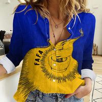Kosrae Fafa Culinary Heritage Women Casual Shirt Kosraean Gold Taro Tradition Illustration With Coconut Leaves