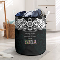 AIGA Always In Gods Arms Samoa Laundry Basket Polynesian Tribal Tattoo Art Family Heritage Faith TS04 Black White - Polynesian Pride