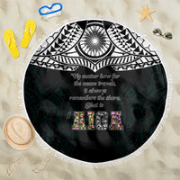 AIGA Always In Gods Arms Samoa Beach Blanket Polynesian Tribal Tattoo Art Family Heritage Faith TS04 One Size 150cm Black White - Polynesian Pride