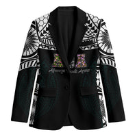 AIGA Always In Gods Arms Samoa Blazer Polynesian Tribal Tattoo Art Family Heritage Faith TS04 Unisex Black White - Polynesian Pride