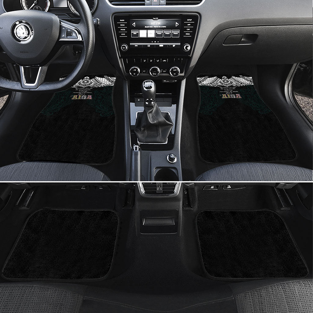 AIGA Always In Gods Arms Samoa Car Mats Polynesian Tribal Tattoo Art Family Heritage Faith TS04 Set 4pcs Black White - Polynesian Pride