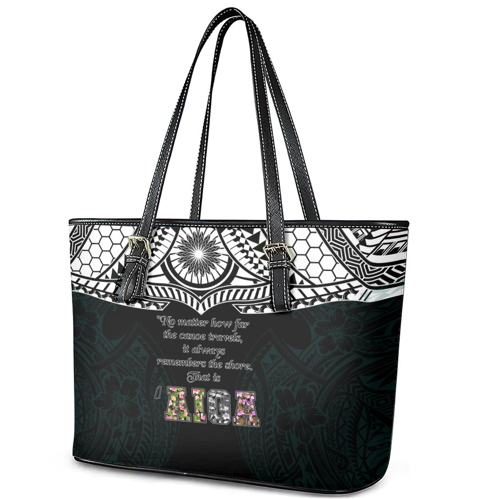 AIGA Always In Gods Arms Samoa Leather Tote Bag Polynesian Tribal Tattoo Art Family Heritage Faith TS04 - Polynesian Pride