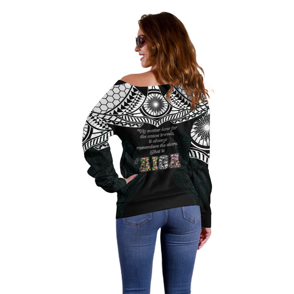 AIGA Always In Gods Arms Samoa Off Shoulder Sweater Polynesian Tribal Tattoo Art Family Heritage Faith TS04 - Polynesian Pride