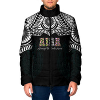 AIGA Always In Gods Arms Samoa Padded Jacket Polynesian Tribal Tattoo Art Family Heritage Faith TS04 Men Black White - Polynesian Pride