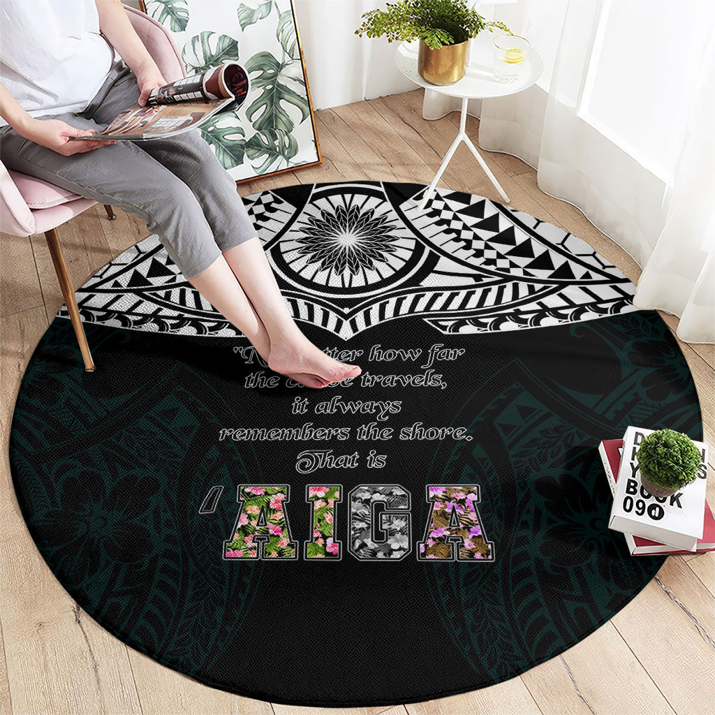 AIGA Always In Gods Arms Samoa Round Carpet Polynesian Tribal Tattoo Art Family Heritage Faith TS04 - Polynesian Pride