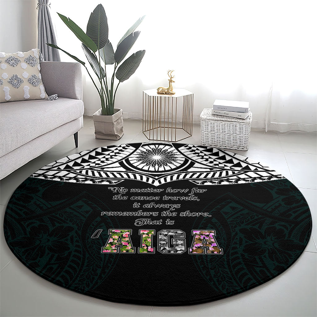 AIGA Always In Gods Arms Samoa Round Carpet Polynesian Tribal Tattoo Art Family Heritage Faith TS04 - Polynesian Pride