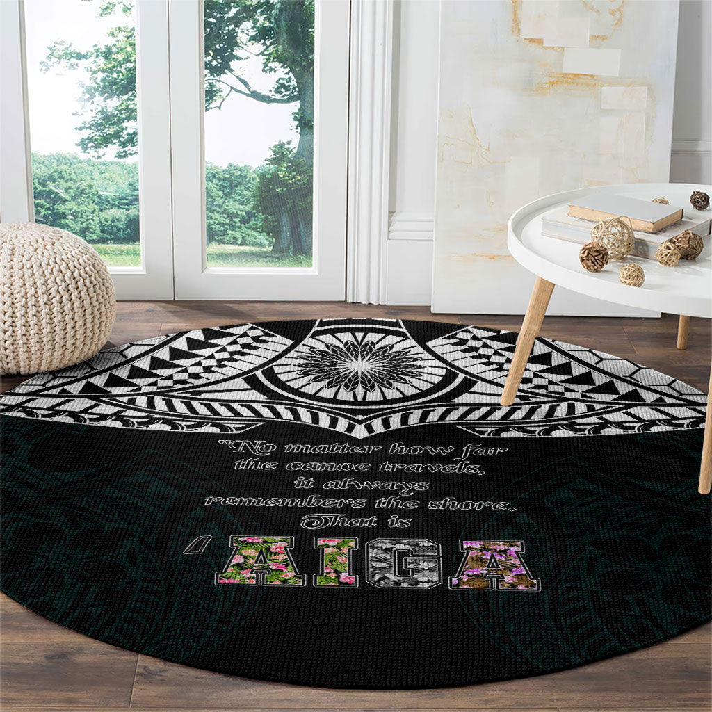 AIGA Always In Gods Arms Samoa Round Carpet Polynesian Tribal Tattoo Art Family Heritage Faith TS04 - Polynesian Pride
