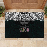AIGA Always In Gods Arms Samoa Rubber Doormat Polynesian Tribal Tattoo Art Family Heritage Faith TS04 Black White - Polynesian Pride