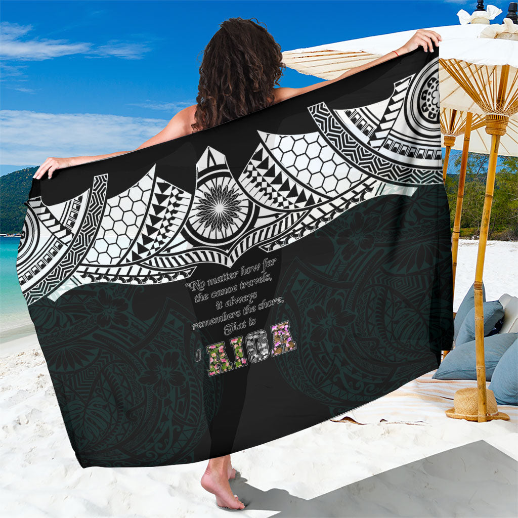 AIGA Always In Gods Arms Samoa Sarong Polynesian Tribal Tattoo Art Family Heritage Faith TS04 One Size 44 x 66 inches Black White - Polynesian Pride