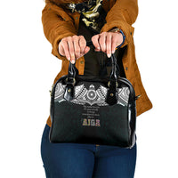 AIGA Always In Gods Arms Samoa Shoulder Handbag Polynesian Tribal Tattoo Art Family Heritage Faith TS04 One Size Black White - Polynesian Pride