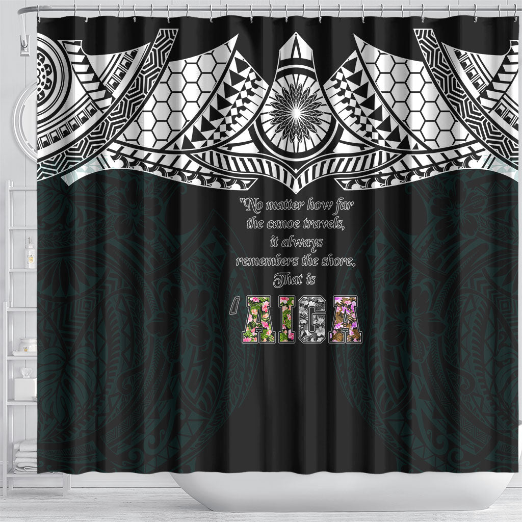 AIGA Always In Gods Arms Samoa Shower Curtain Polynesian Tribal Tattoo Art Family Heritage Faith TS04 - Polynesian Pride