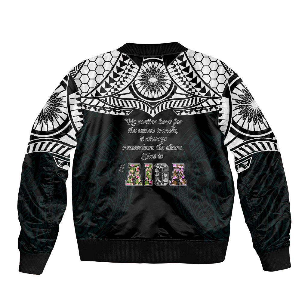 AIGA Always In Gods Arms Samoa Sleeve Zip Bomber Jacket Polynesian Tribal Tattoo Art Family Heritage Faith TS04 - Polynesian Pride