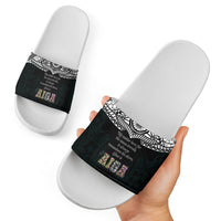 AIGA Always In Gods Arms Samoa Slide Sandals Polynesian Tribal Tattoo Art Family Heritage Faith TS04 - Polynesian Pride