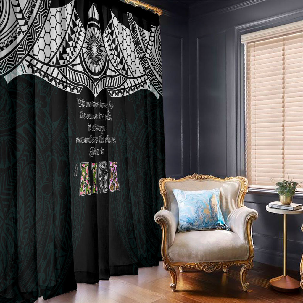 AIGA Always In Gods Arms Samoa Window Curtain Polynesian Tribal Tattoo Art Family Heritage Faith TS04 - Polynesian Pride