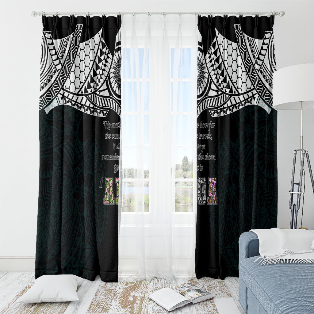 AIGA Always In Gods Arms Samoa Window Curtain Polynesian Tribal Tattoo Art Family Heritage Faith TS04 - Polynesian Pride