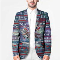 Tonga Christmas Blazer with Singing Whale Ocean Scene National Coat of Arms - Polynesian Pride