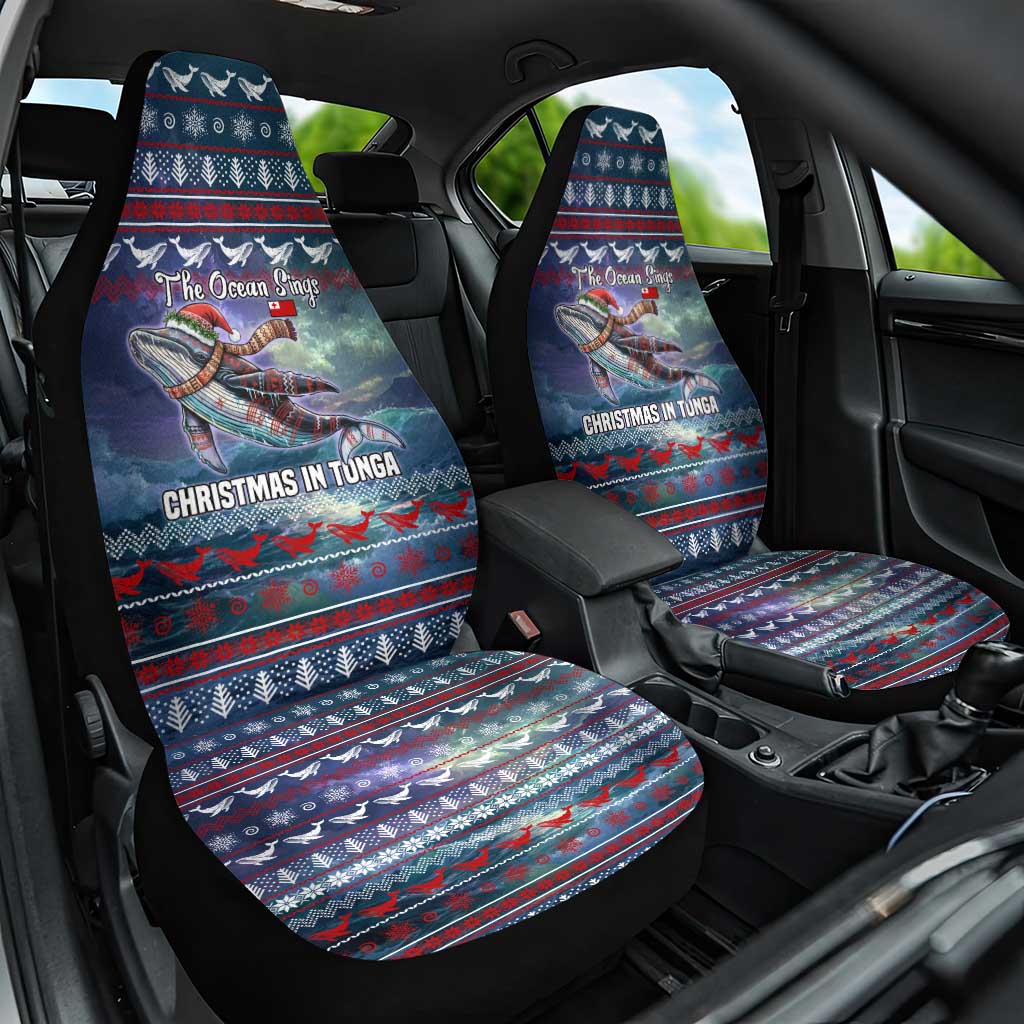 Tonga Christmas Car Seat Cover with Singing Whale Ocean Scene National Coat of Arms TS04 One Size Multicolor - Polynesian Pride