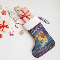 Tonga Christmas Stocking with Singing Whale Ocean Scene National Coat of Arms - Polynesian Pride
