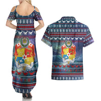 Tonga Christmas Couples Matching Summer Maxi Dress and Hawaiian Shirt with Singing Whale Ocean Scene National Coat of Arms TS04 - Polynesian Pride