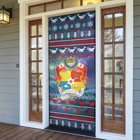 Tonga Christmas Door Cover with Singing Whale Ocean Scene National Coat of Arms TS04 - Polynesian Pride