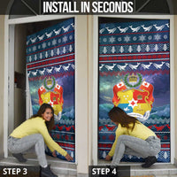 Tonga Christmas Door Cover with Singing Whale Ocean Scene National Coat of Arms TS04 - Polynesian Pride