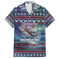 Tonga Christmas Family Matching Puletasi and Hawaiian Shirt with Singing Whale Ocean Scene National Coat of Arms TS04 Dad's Shirt - Short Sleeve Multicolor - Polynesian Pride
