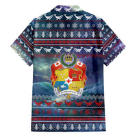 Tonga Christmas Family Matching Short Sleeve Bodycon Dress and Hawaiian Shirt with Singing Whale Ocean Scene National Coat of Arms TS04 - Polynesian Pride