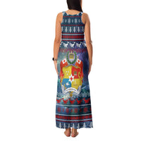 Tonga Christmas Family Matching Tank Maxi Dress and Hawaiian Shirt with Singing Whale Ocean Scene National Coat of Arms TS04 - Polynesian Pride