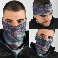 Tonga Christmas Neck Gaiter with Singing Whale Ocean Scene National Coat of Arms - Polynesian Pride