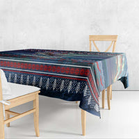 Tonga Christmas Tablecloth with Singing Whale Ocean Scene National Coat of Arms - Polynesian Pride