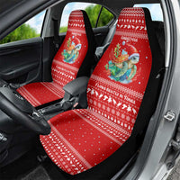Tonga Christmas Car Seat Cover with Sea Turtle Coral Reef Design Snowflake Pattern and National Emblem TS04 - Polynesian Pride
