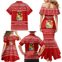 Tonga Christmas Family Matching Mermaid Dress and Hawaiian Shirt with Sea Turtle Coral Reef Design Snowflake Pattern and National Emblem TS04 - Polynesian Pride