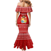 Tonga Christmas Family Matching Mermaid Dress and Hawaiian Shirt with Sea Turtle Coral Reef Design Snowflake Pattern and National Emblem TS04 - Polynesian Pride