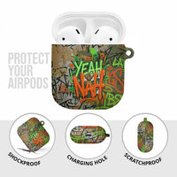 Yeah Nah Graffiti Skull New Zealand Slang AirPods Case Kiwi Grunge Brick Wall and Bold Urban Street Art TS04 - Polynesian Pride