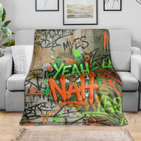 Yeah Nah Graffiti Skull New Zealand Slang Blanket Kiwi Grunge Brick Wall and Bold Urban Street Art TS04 - Polynesian Pride