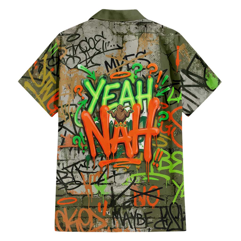 Yeah Nah Graffiti Skull New Zealand Slang Family Matching Mermaid Dress and Hawaiian Shirt Kiwi Grunge Brick Wall and Bold Urban Street Art TS04 - Polynesian Pride